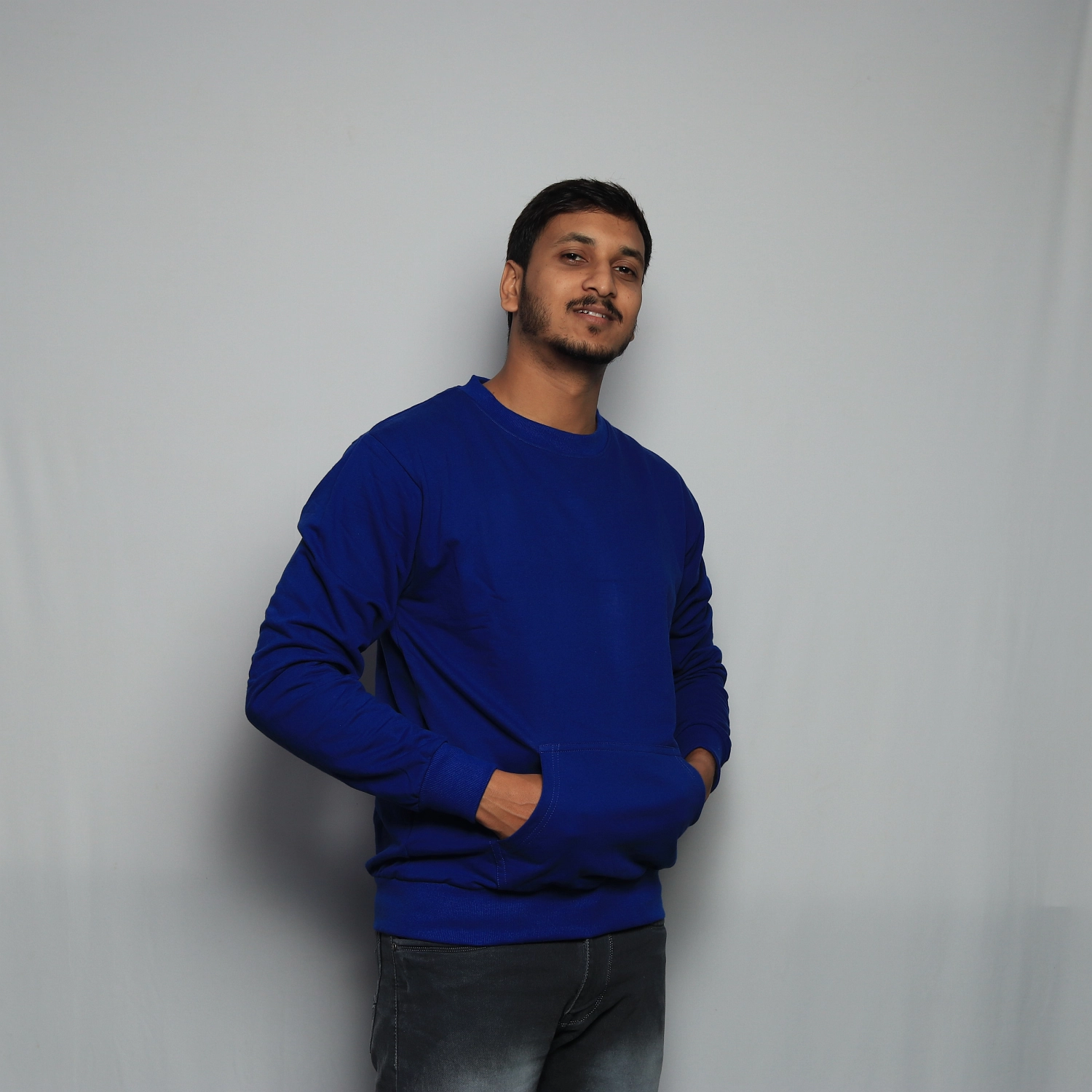 Plain Royal Blue Sweatshirt Men